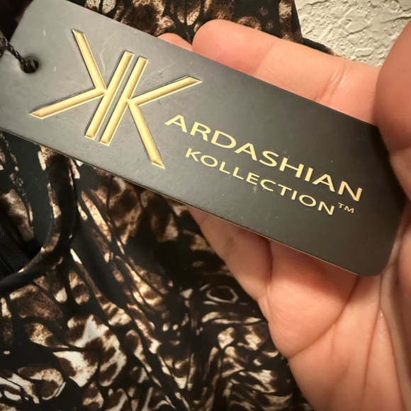 Kardashian Kollection Black and Brown Animal Print Jumpsuit Sz XS - Picture 6 of 10